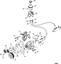 MERCRUISER 496 MAG STERNDRIVE AXIUS Steering, Hydraulic Pump and Reservoir,Gen I