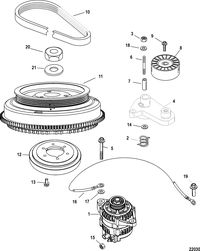 RACE OUTBOARD 300XS (3.2L) Flywheel/Alternator