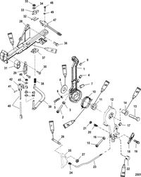MERCURY/MARINER 135/140/150/200/XR6/MAGNUM III/140JET (2.5L)(CARB) Throttle Lever and Shift Shaft