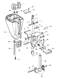 SEARS 15 H.P. STD. 15" LEG OUTBOARD MOTOR Motor Leg and Swivel Bracket