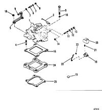 MERCRUISER 502 MAGNUM BRAVO ENGINE (GEN V) CARBURETOR AND LINKAGE