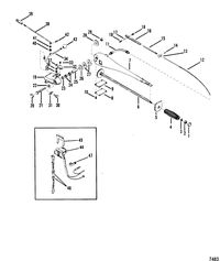 MERCURY/MARINER 45 HP Steering Handle Assembly