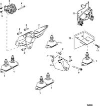 MERCRUISER 4.2L TDI MOUNTS, OIL PUMP, AND SHIFT BRACKET