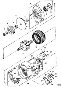 RACE STERNDRIVE 500 CARB (502CID) 8.2L ENGINE (GEN +) ALTERNATOR ASSEMBLY(MANDO # AC-155603)