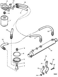 MERCRUISER 454/502 EFI MAG BRAVO (GEN V) OIL FILTER AND ADAPTOR(454)