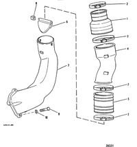 MERCRUISER 120 H.P./2.5L140 H.P./3.0L R/MR/ALPHA ONE EXHAUST SYSTEM(NEW DESIGN)