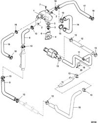 MERCRUISER 454 MAG MPI HORIZON/MIE 8.2L MPI Standard Cooling System(8.2L MPI)