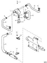 MERCRUISER 350 MAGNUM ALPHA (EFI-TBI) STANDARD COOLING SYSTEM
