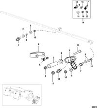 MERCRUISER 8.2 MAG / 8.2 MAG HO EC Throttle Lever Assembly, Mechanical Throttle-Shift