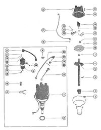 MERCRUISER 165 ENGINE DISTRIBUTOR ASSEMBLY AND COIL
