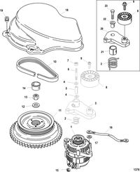 RACE OUTBOARD 300X EFI (3.0L) Flywheel/Alternator