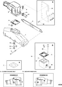 MERCRUISER 5.7L EFI (MIE)TBI (GEN+) EXHAUST MANIFOLD AND EXHAUST ELBOW
