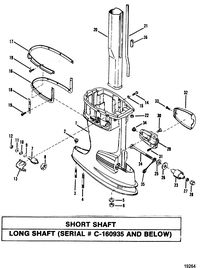 MERCURY/MARINER 50/60 HP (3 CYLINDER) Driveshaft Housing(Short)(Long S/N-0C160935 and Below)